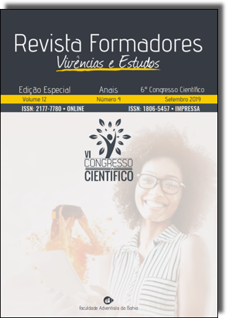 					Visualizar v. 12 n. 4 (2019): REVISTA FORMADORES - VI CONGRESSO CIENTÍFICO
				