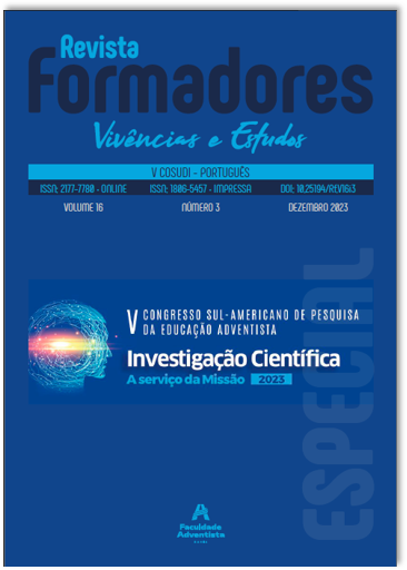 					Visualizar v. 16 n. 3 (2023): Revista Formadores - Caderno Geral - V COSUDI
				